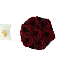 7 Deep Red Roses with Gold Necklace Home Gifts Leleyat Fleur