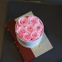 Forever Roses in a Box (Pink 7 Roses) Home Gifts Leleyat Rose