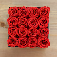 Leleyat Flower Box - 16 Forever Red Roses Preserved to Last Over a Year in Black Box Home Gifts Leleyat Fleur