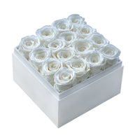 Leleyat Flower Box - 16 Forever White Roses Preserved to Last Over a Year- Gift For Every Occasion Home Gifts Leleyat Fleur