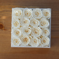 Leleyat Flower Box - 16 Forever White Roses Preserved to Last Over a Year- Gift For Every Occasion Home Gifts Leleyat Fleur