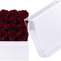 Leleyat Flower Box - 16 Forever Wine Red Roses Preserved to Last Over a Year- Gift For Every Occasion Home Gifts Leleyat Fleur