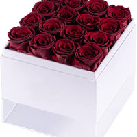 Leleyat Flower Box - 16 Forever Wine Red Roses Preserved to Last Over a Year- Gift For Every Occasion Home Gifts Leleyat Fleur