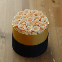 Leleyat Flower Box - 19 Beige Forever Roses that Last a Year - Roses in a Box For Every Occasion Leleyat Fleur