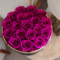 Leleyat Flower Box - 19 Purple Forever Roses Preserved and Lightly Scented with Natural Rose Oil - Flowers Bouquet Gift Box Contain Real Roses that Last a Year - Roses in a Box For Every Occasion Leleyat Fleur