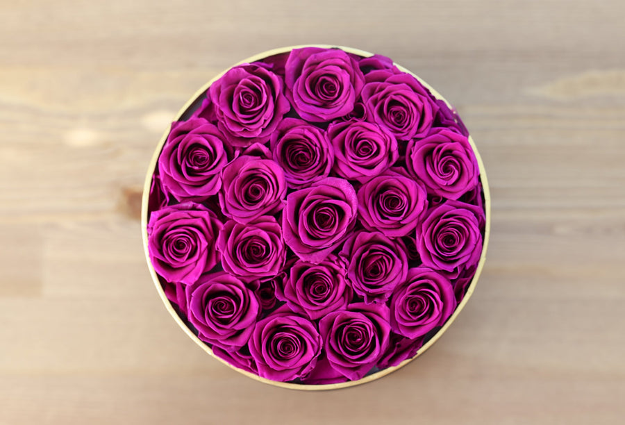 Leleyat Flower Box - 19 Purple Forever Roses that Last a Year - Roses in a Box For Every Occasion Leleyat Fleur 