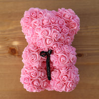 Leleyat Flower Pink Rose Bear- Forever Lasting Bear - Rose Bear For Every Occasion Home Gifts Leleyat Fleur