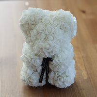 Leleyat Flower White Rose Bear- Forever Lasting Bear - Rose Bear For Every Occasion Leleyat Fleur