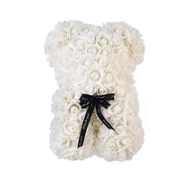 Leleyat Flower White Rose Bear- Forever Lasting Bear - Rose Bear For Every Occasion Leleyat Fleur