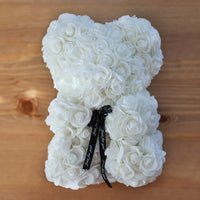 Leleyat Flower White Rose Bear- Forever Lasting Bear - Rose Bear For Every Occasion Leleyat Fleur