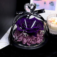 Forever Rose in a Glass LED lit Globe Night Lights & Ambient Lighting Leleyat Rose Purple 