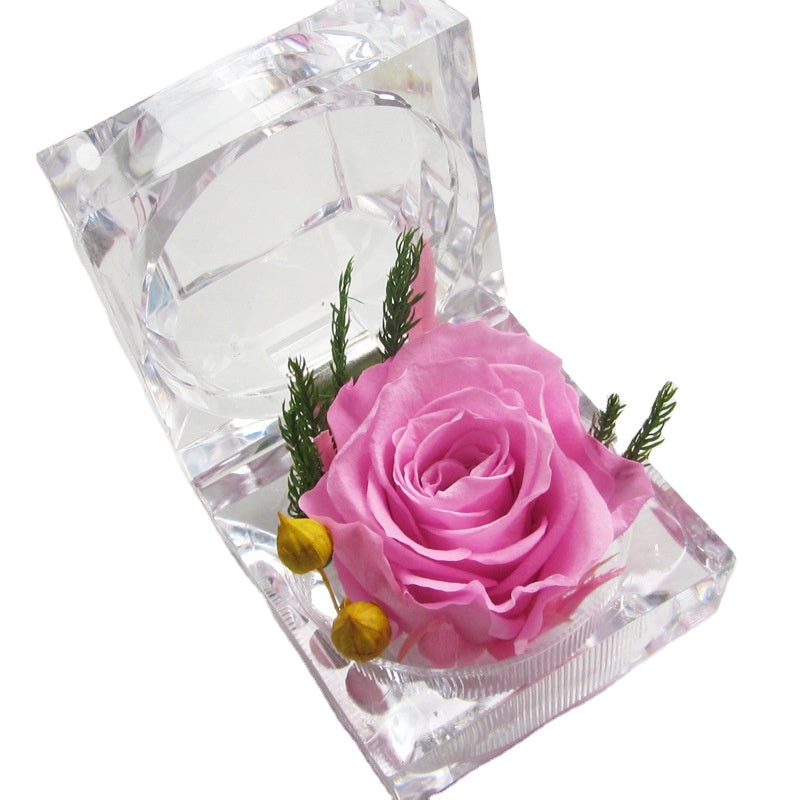 Leleyat Fleur Bright Pink Rose Proposal Box jewelry box Leleyat Fleur 