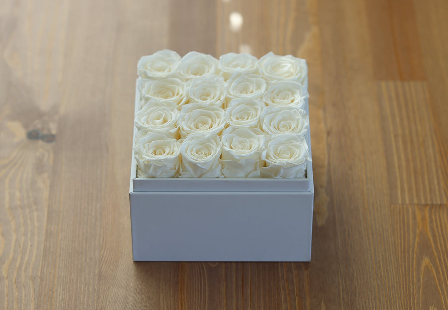 Leleyat Flower Box - 16 Forever White Roses Preserved to Last Over a Year- Gift For Every Occasion Home Gifts Leleyat Fleur 