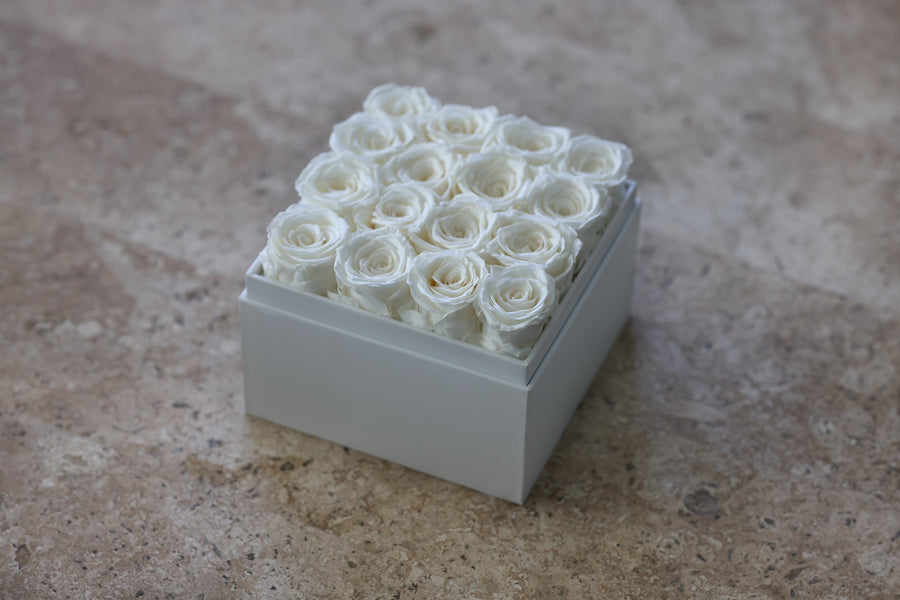 Leleyat Flower Box - 16 Forever White Roses Preserved to Last Over a Year- Gift For Every Occasion Home Gifts Leleyat Fleur 