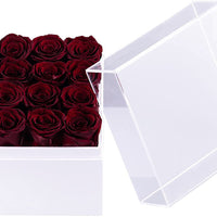 Leleyat Flower Box - 16 Forever Wine Red Roses Preserved to Last Over a Year- Gift For Every Occasion Home Gifts Leleyat Fleur 