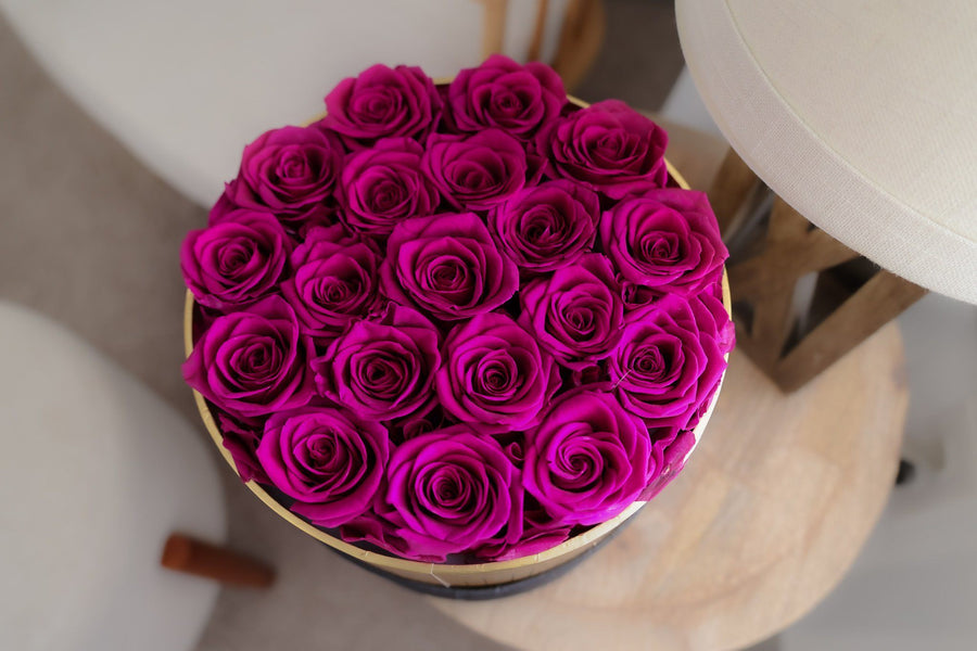 At Last Roses Purple Leleyat Flower Box - 19 Purple Forever Roses that Last a Year - Roses ...
