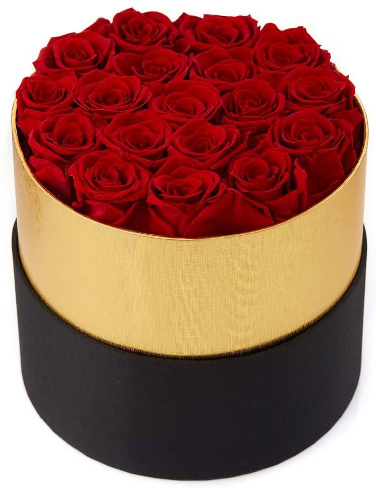 Leleyat Flower Box - 19 Red Forever Roses that Last a Year - Roses in a Box For Every Occasion Leleyat Fleur 