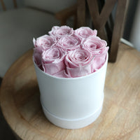 Leleyat Flower Box - 7 Forever Sweet Pink Roses Preserved and Lightly Scented with Natural Rose Oil - Roses in a Box For Every Occasion Leleyat Fleur 