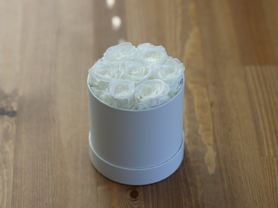 Leleyat Flower Box - 7 White Forever Roses that Last a Year - Roses in a Box For Every Occasion Home Gifts Leleyat Fleur 