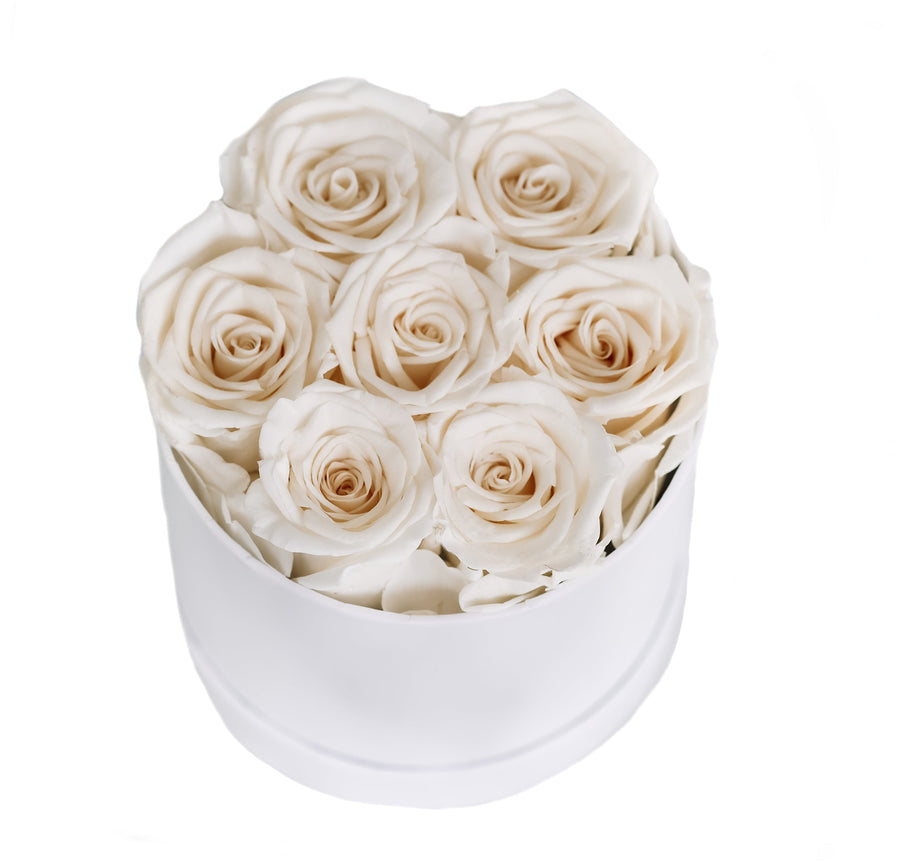 Leleyat Flower Box - 7 White Forever Roses that Last a Year - Roses in a Box For Every Occasion Home Gifts Leleyat Fleur 