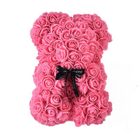 Leleyat Flower Pink Rose Bear- Forever Lasting Bear - Rose Bear For Every Occasion Home Gifts Leleyat Fleur 