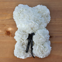 Leleyat Flower White Rose Bear- Forever Lasting Bear - Rose Bear For Every Occasion Leleyat Fleur 