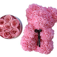 Pink Sweetheart Set- Leleyat Fleur 7 Roses and Rose Bear Home Gifts Leleyat Fleur 