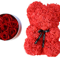 Red Sweetheart Set- Leleyat Fleur 7 Roses and Rose Bear Home Gifts Leleyat Fleur 