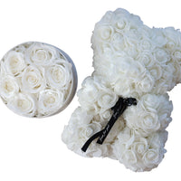 White Sweetheart Set- Leleyat Fleur 7 Roses and Rose Bear Home Gifts Leleyat Fleur 